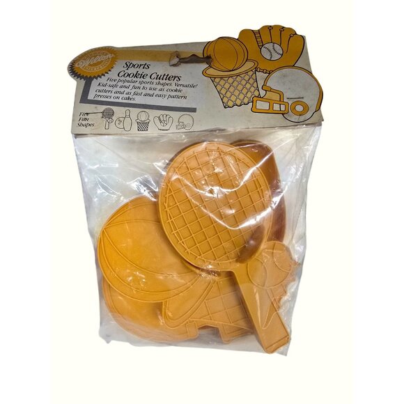 Wilton Sports Cookie Cutters Set Of 5 Shapes Football Baseball Basketball Tennis - Picture 1 of 4